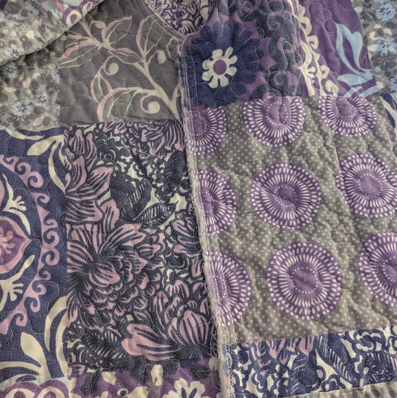 💜🤍 Homemade Boxy Floral Patchwork Quilted Jacket, S-L - Picture 8 of 8